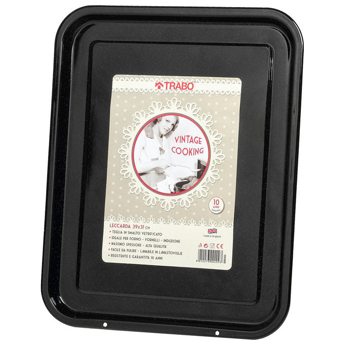 Trabo Vuntage Cooking Leccarda Smalto Nero 39 x 31 cm