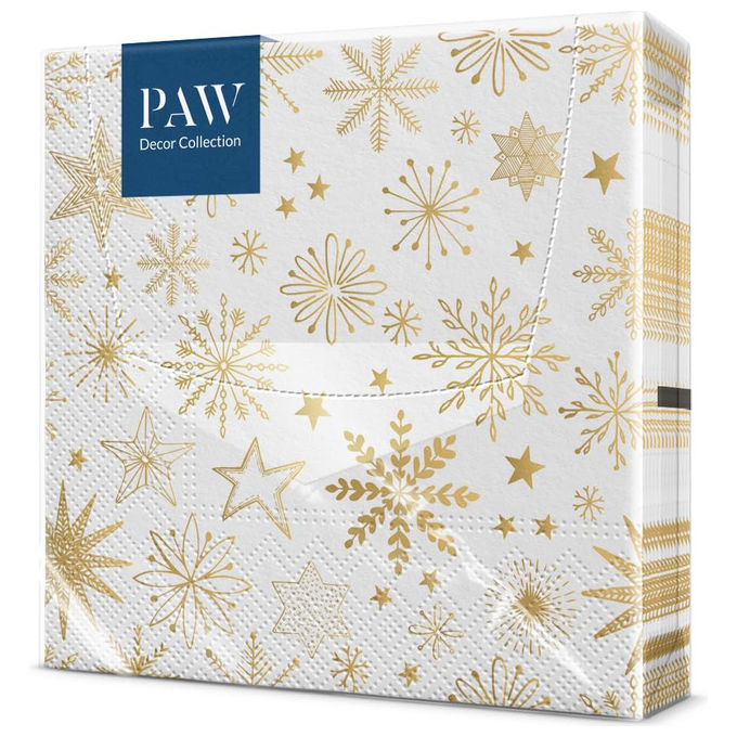 PAW Professional Tovaglioli Shiny Snowflakes 20 Pezzi
