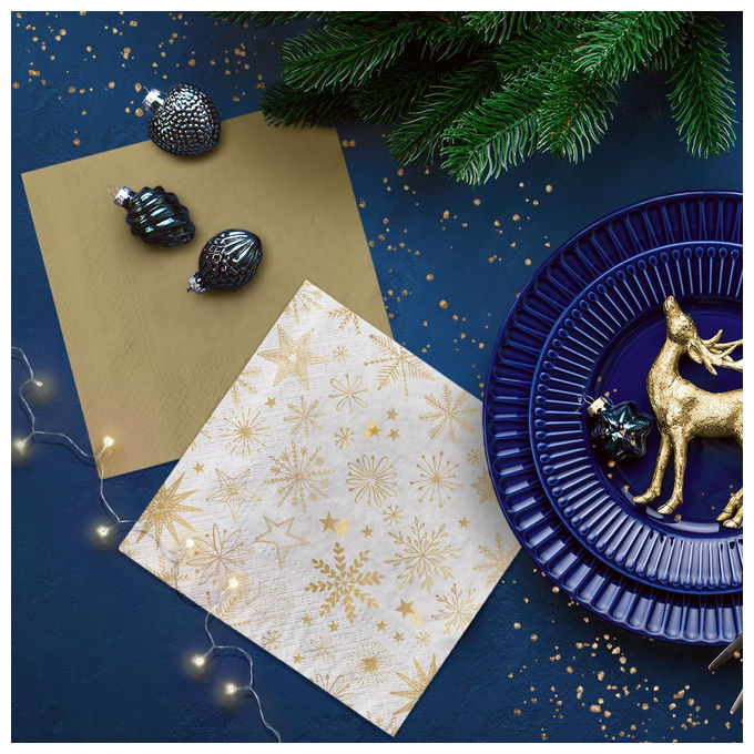PAW Professional Tovaglioli Shiny Snowflakes 20 Pezzi