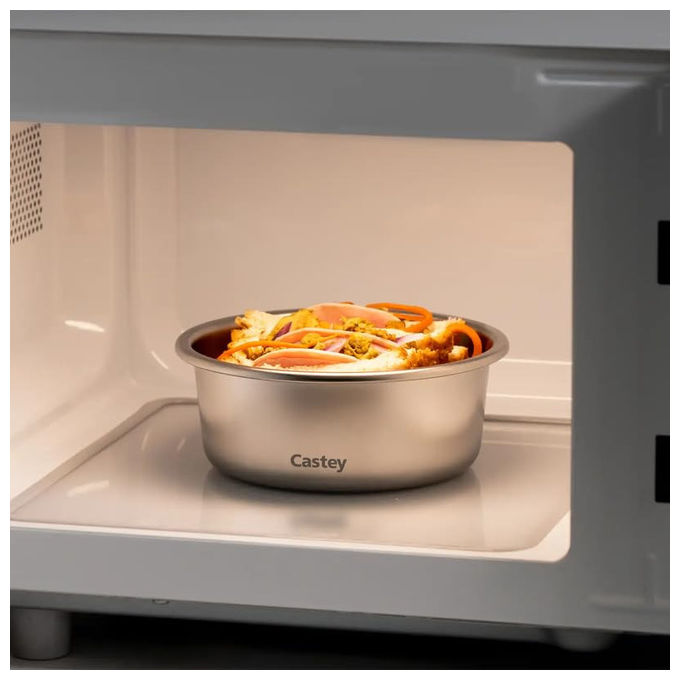 Castey Contenitore Rotondo In Acciaio Inox 1500 ml