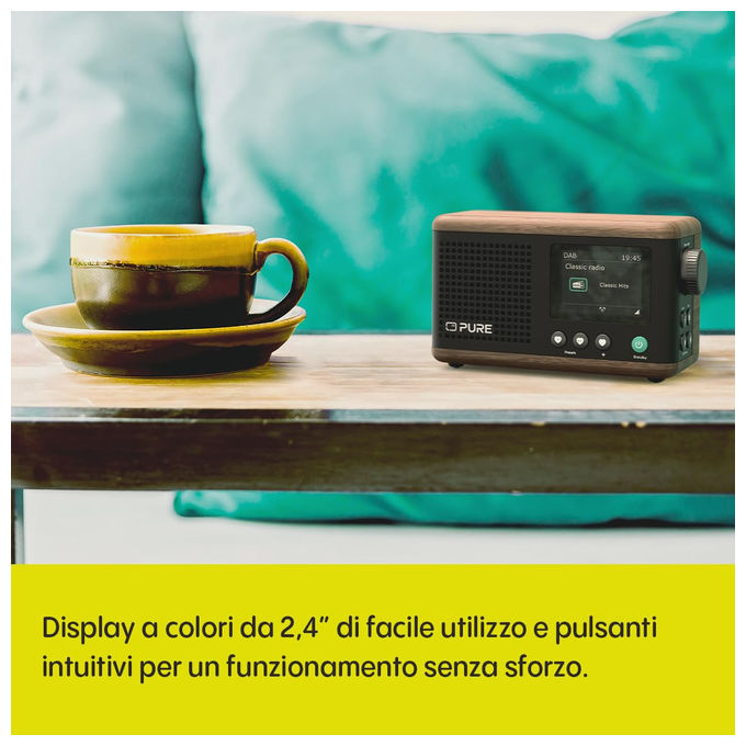 Pure CLASSIC MINI Radio Digitale Portatile DAB+ FM 5W Bluetooth USB-C batteria 4000 mAh colore Crema Legno