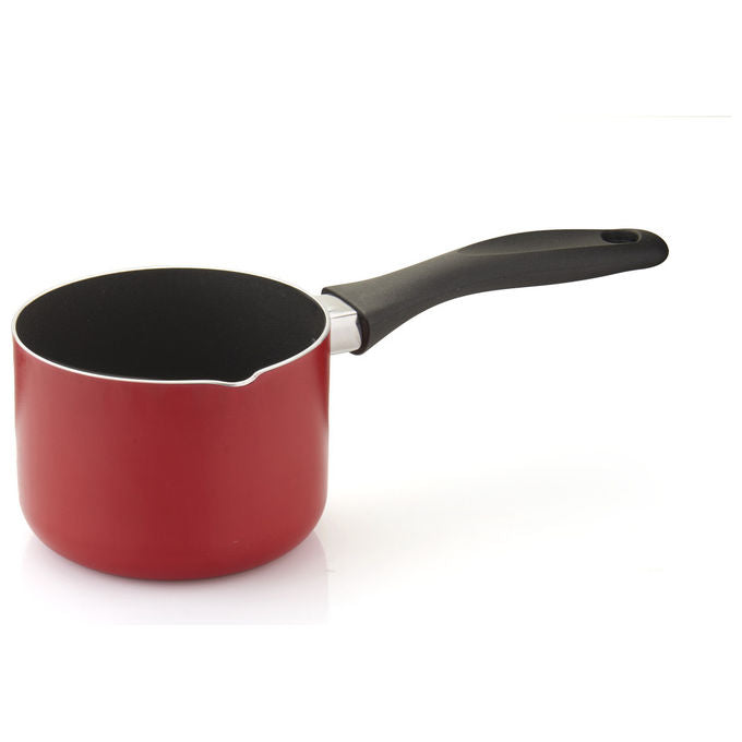 Fratelli Guzzini 28824452 CookandPlus Set Padella 16 cm e Bollilatte 12 cm antiaderente PTFE colore Rosso