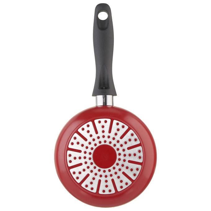 Fratelli Guzzini 28824452 CookandPlus Set Padella 16 cm e Bollilatte 12 cm antiaderente PTFE colore Rosso