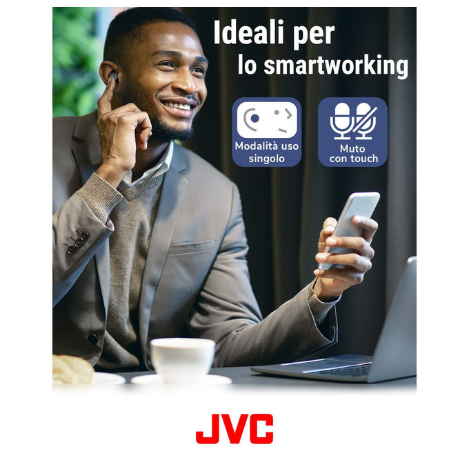 JVC HA-Z330T-G Auricolari True Wireless ANC Bluetooth 5.2 IPX4 21H autonomia bassa latenza colore Verde