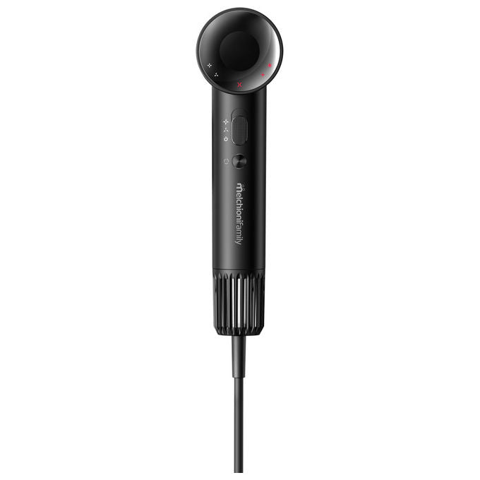 Melchioni Family 118030025 Crystal Style Asciugacapelli 1400W Motore BLDC 2 velocita' 4 temperature Concentratore colore Nero