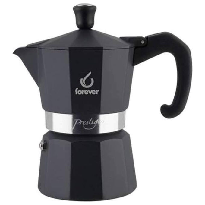 Forever 120413 Miss Moka Prestige Caffettiera Moka per Induzione 6 Tazze 355 ml Alluminio colore Nero