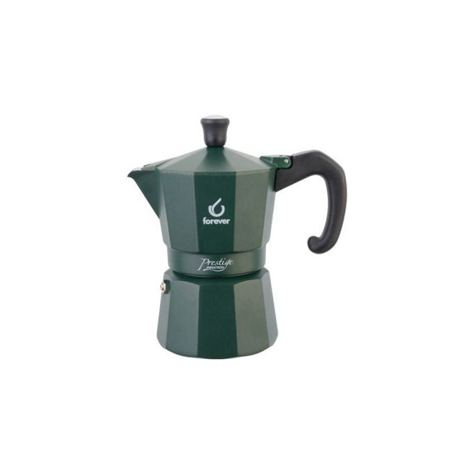 Forever 120422 Miss Moka Prestige Caffettiera Moka 3 Tazze 180 ml per Induzione colore Verde Opaco