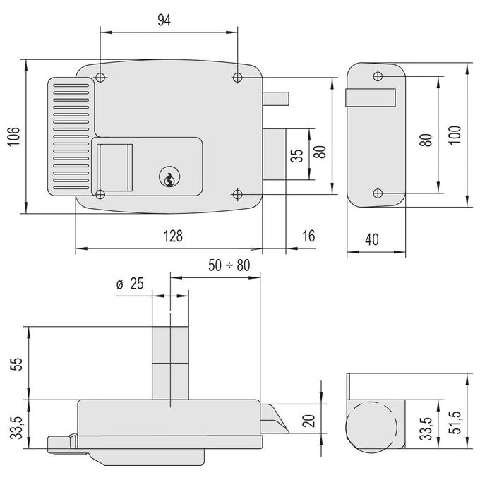 CISA Serratura Elettrica da Applicare 111721701N7