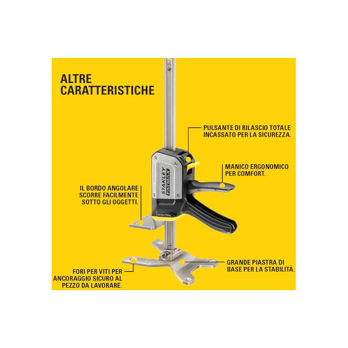 Stanley STA183550 FATMAX TradeLift Sollevatore Multifunzione 150 Kg regolazione 2,5 mm divaricazione 220 mm