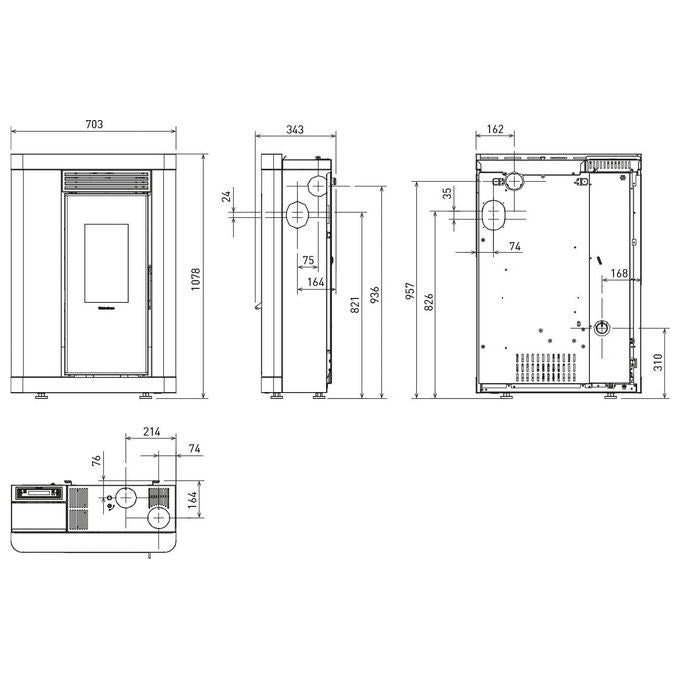 Yeppon Caldaia 3,4-9,0 kW Potenza Termica