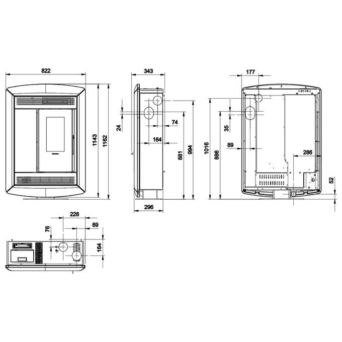 Yeppon Stufa a Pellet 3,3-10,0 kW con Canalizzazione