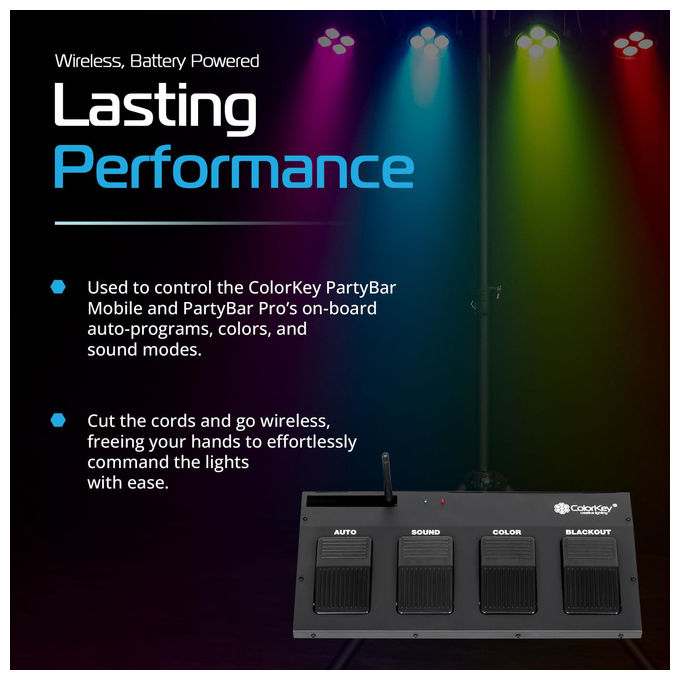 Colorkey Controller a Pedale Wireless per PartyBar Mobile e Pro