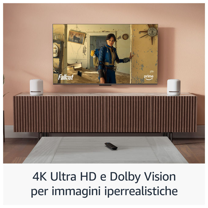 Amazon M3N6RA Fire TV Stick 4K Ultra HD Streaming Device Wi-Fi 6 Dolby Vision Atmos HDR10+ 8 GB colore Nero