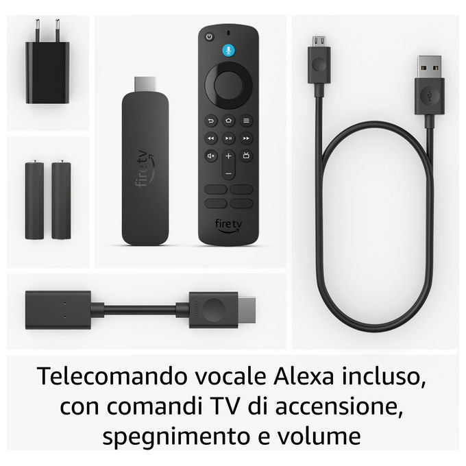 Amazon M3N6RA Fire TV Stick 4K Ultra HD Streaming Device Wi-Fi 6 Dolby Vision Atmos HDR10+ 8 GB colore Nero