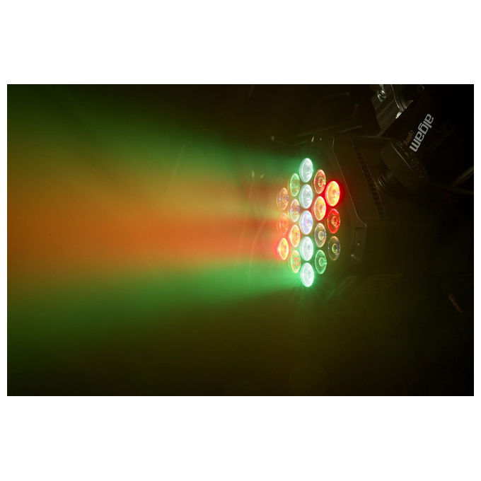Algam Lighting MINIPAR193FX Mini Par LED 18x1W 1x3W RGB Effetti DMX Telecomando IR IP20 colore Nero