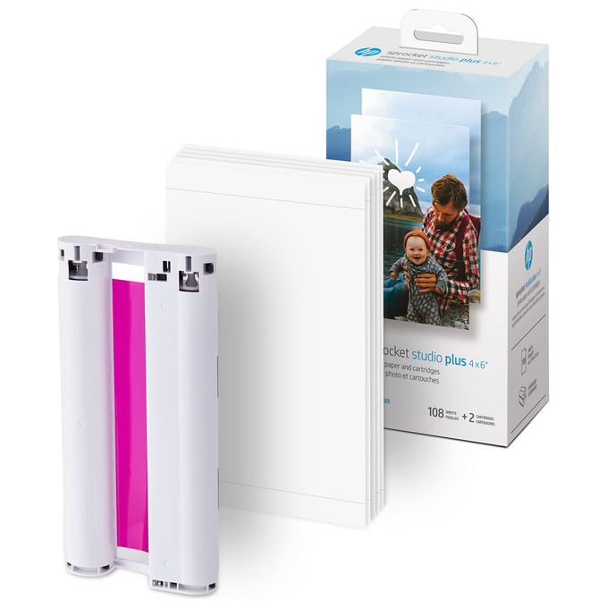 HP HPIS4X6C108 Sprocket Studio Plus Carta Fotografica e Cartucce 10x15 cm 108 Fogli 2 Cartucce