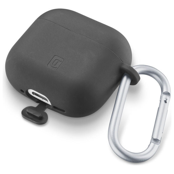 Cellularline BOUNCEAIRPODS4K Bounce Custodia AirPods 4 ANC Silicone con Gancio Compatibile Ricarica Wireless colore Nero
