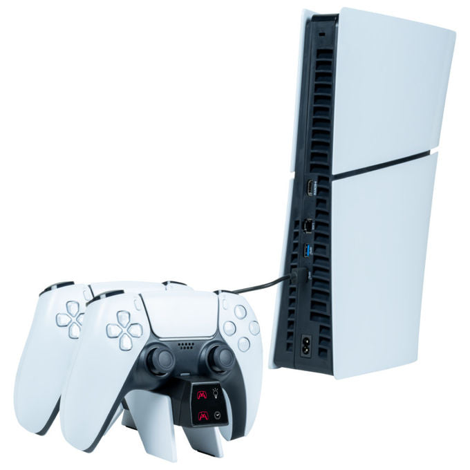 Nacon PS5DUALCHARGERV4 Dual Charger V4 Base di Ricarica Doppia PlayStation 5 DualSense DualSense Edge RGB colore Bianco Nero