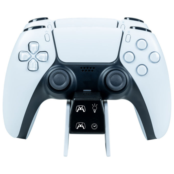Nacon PS5DUALCHARGERV4 Dual Charger V4 Base di Ricarica Doppia PlayStation 5 DualSense DualSense Edge RGB colore Bianco Nero