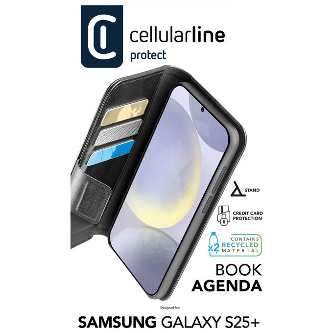 Cellularline Book Agenda Custodia a Libro Galaxy S25+