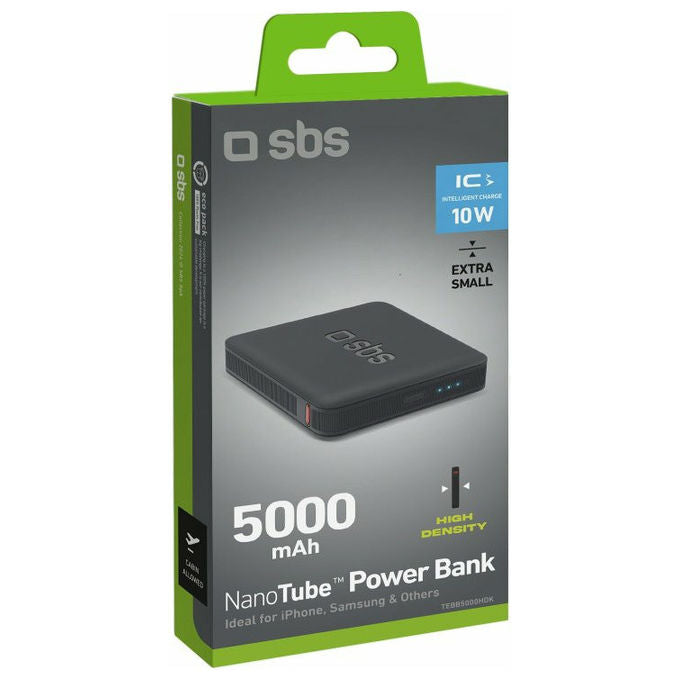 SBS TEBB5000HDK Powerbank Alta Densita' 5000 mAh USB-C 10W Smart IC Intelligent Charge colore Nero