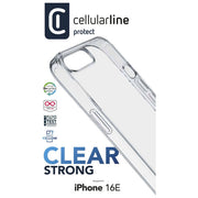 Cellularline Clear Strong Custodia Rigida per iPhone 16