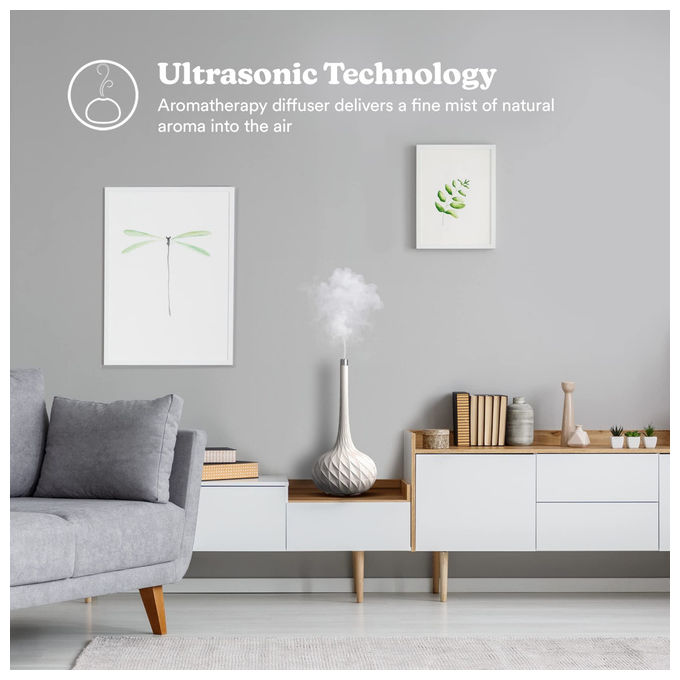 Ellia ARM-508WT Harmony Diffusore di Aromi Ultrasonico in Ceramica Ricaricabile 0.13 L colore Bianco