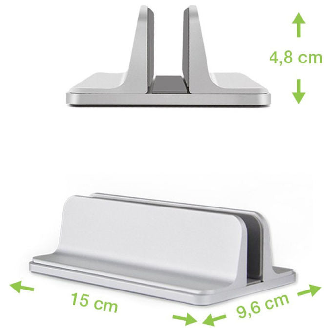 Techly Supporto Verticale per Notebook in Alluminio Argento