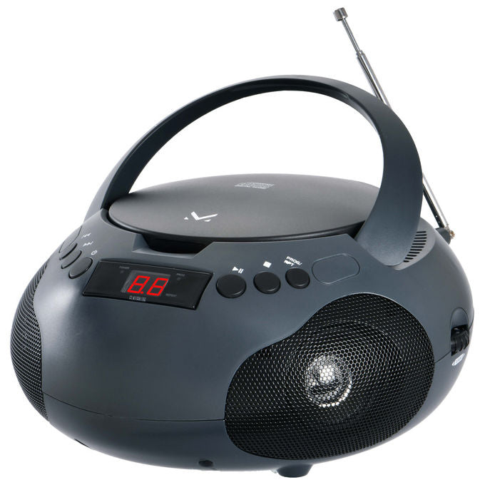 Majestic AH-164-BK Lettore CD Portatile Radio FM Ingresso AUX MP3 Display LCD colore Nero