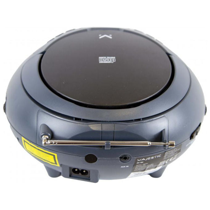 Majestic AH-164-BK Lettore CD Portatile Radio FM Ingresso AUX MP3 Display LCD colore Nero