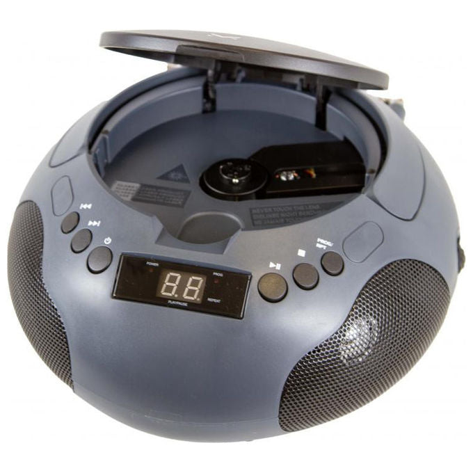 Majestic AH-164-BK Lettore CD Portatile Radio FM Ingresso AUX MP3 Display LCD colore Nero