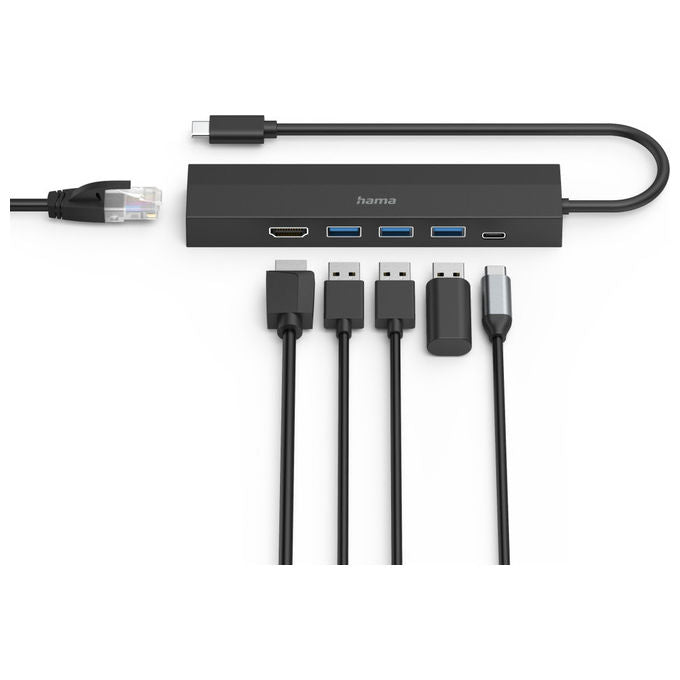 Hama Hub USB 3.2 Gen 1 Type-C HDMI RJ-45 Nero