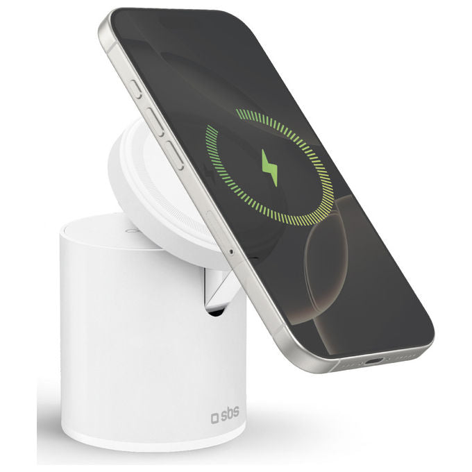 SBS Ricarica Wireless 2 in 1 con Stand Pieghevole