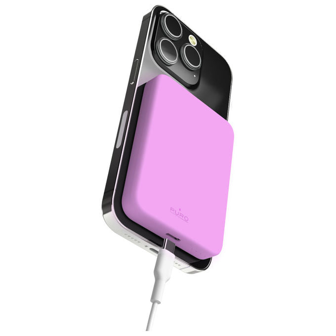 Puro Mini Power Mag 4200 mAh Rosa Ricarica Wireless