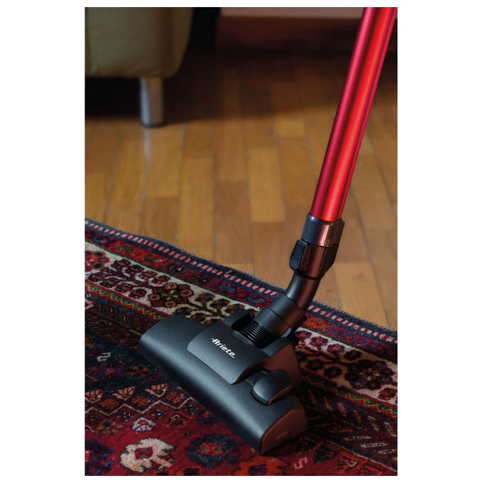 Ariete 2358 Handy Force One RBT Scopa Elettrica 2 in 1 con Filo Aspirabriciole Ciclonica 600W Filtro HEPA 0,5L colore Rosso