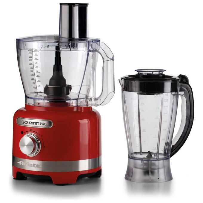 Ariete 1782-00 Gourmet Pro Moderna Robot da cucina 1000W Tritatutto 3L Frullatore 2L 2 velocita' Pulse colore Rosso