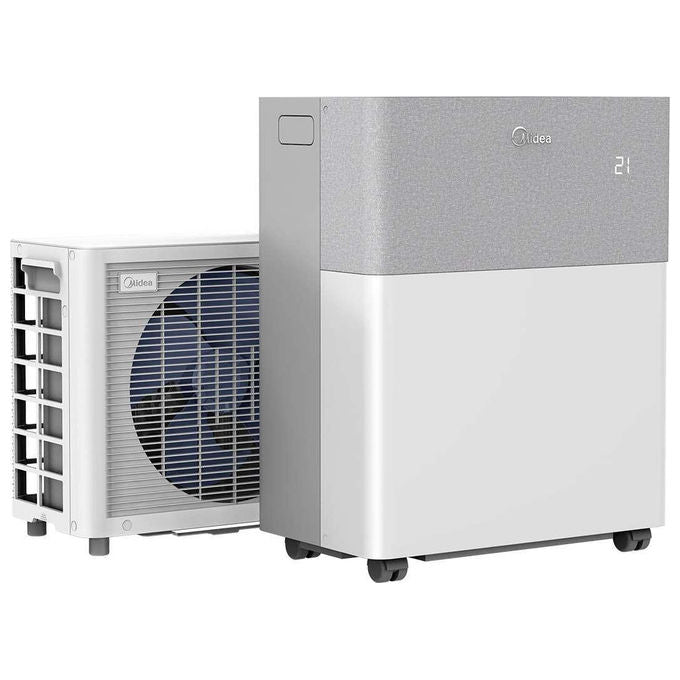 Midea 4048164116478 PORTASPLIT Condizionatore fisso Monoblocco 12000 BTU Classe A++ A+ Pompa di Calore R32 39 dB colore Grigio Bianco