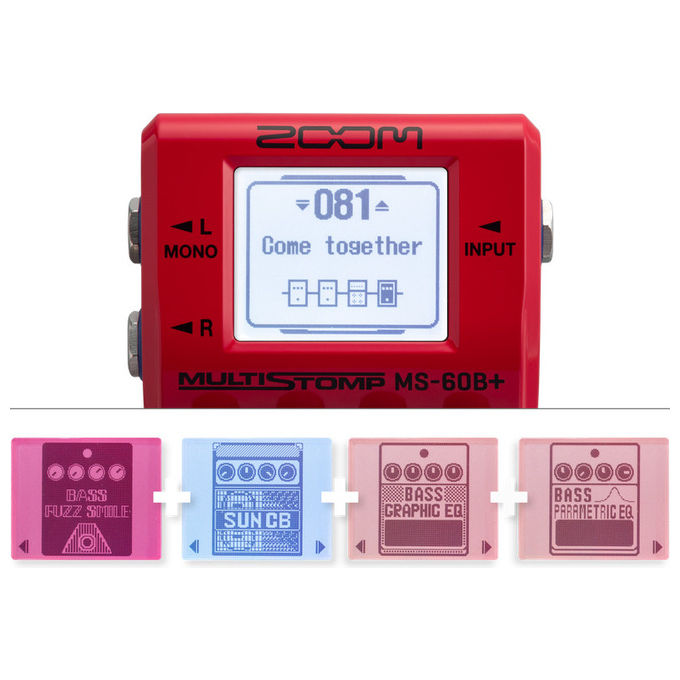 Zoom MS-60B+ Pedale Despressione Rosso Chitarra