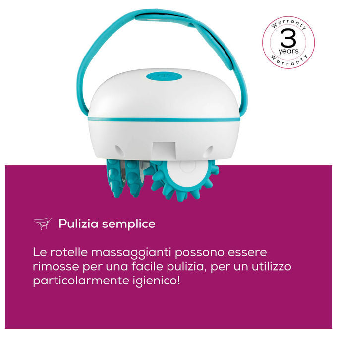 Beurer CM 51 Massaggiatore Anticellulite elettrico 2 livelli di intensita' rotelle rimovibili cinturino regolabile 12 W colore Bianco