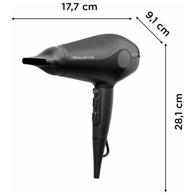 Rowenta CV6430 Ultra Silence Asciugacapelli 1800 W Funzione Ionica 2 Velocita' 3 Temperature Concentratore Diffusore colore Nero