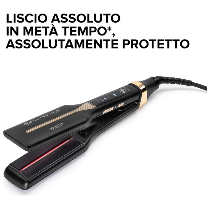 Bellissima 11873 Absolute Piastra per capelli 4XL Infrarossi Ioni Ceramica Cheratina 4 Temperature 170-230°C colore Nero