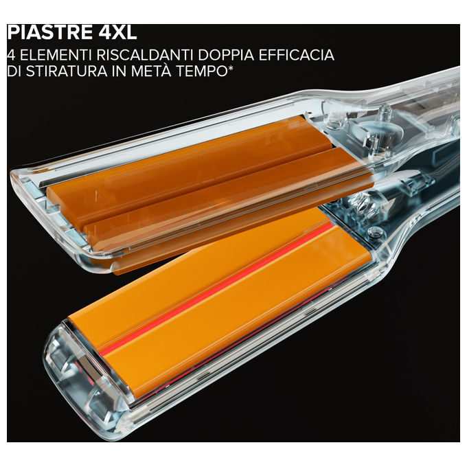 Bellissima 11873 Absolute Piastra per capelli 4XL Infrarossi Ioni Ceramica Cheratina 4 Temperature 170-230°C colore Nero