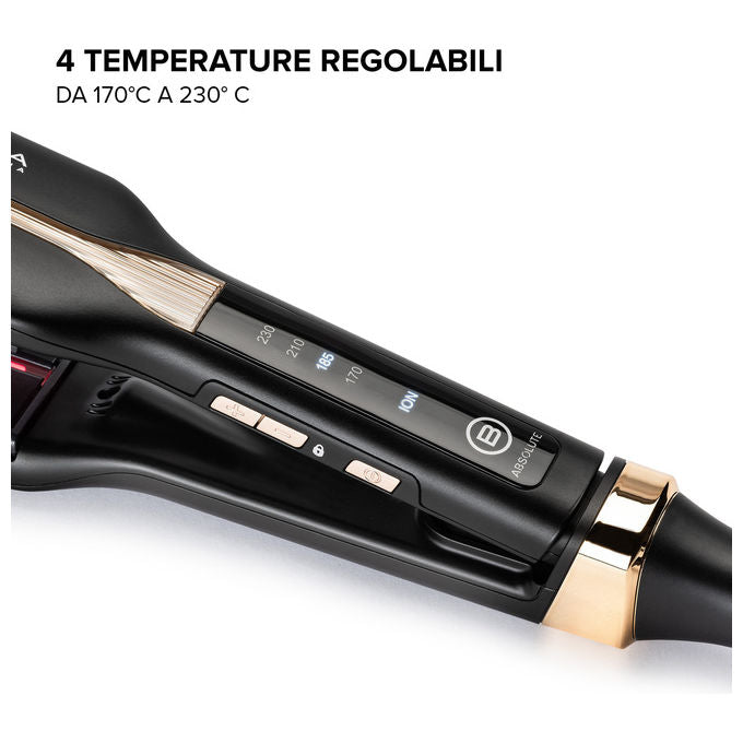 Bellissima 11873 Absolute Piastra per capelli 4XL Infrarossi Ioni Ceramica Cheratina 4 Temperature 170-230°C colore Nero