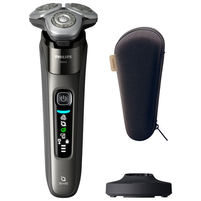 Philips X9002-10 i9000 Rasoio elettrico rotante Wet and Dry SkinIQ 3 testine autonomia 50 min colore Grigio