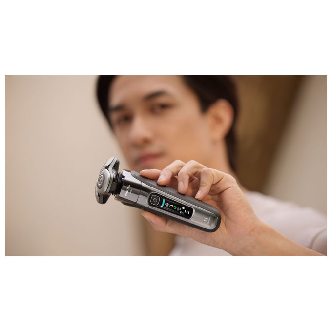 Philips X9002-10 i9000 Rasoio elettrico rotante Wet and Dry SkinIQ 3 testine autonomia 50 min colore Grigio