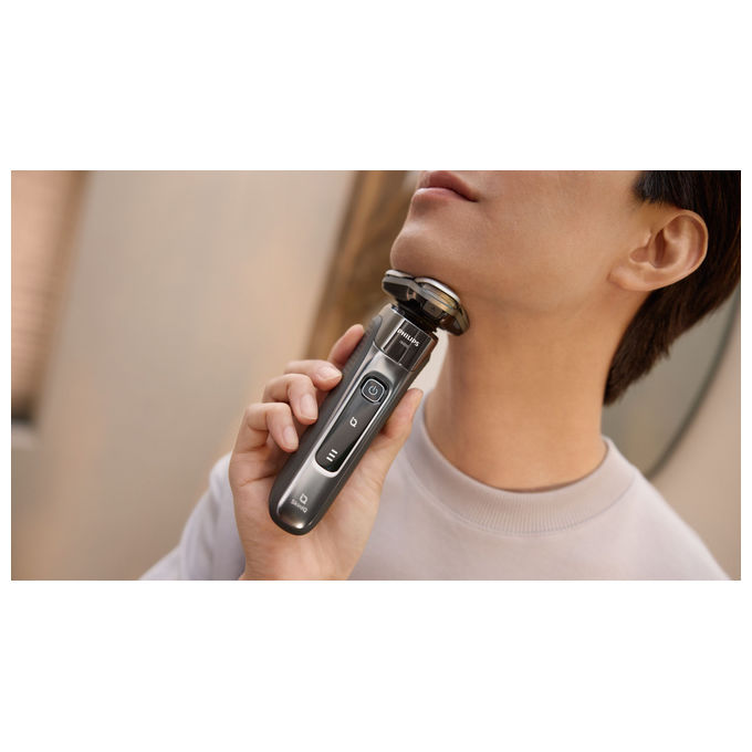 Philips X9002-10 i9000 Rasoio elettrico rotante Wet and Dry SkinIQ 3 testine autonomia 50 min colore Grigio