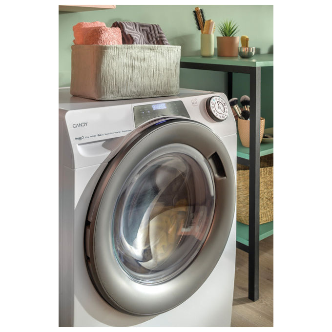 Candy RP486BWMR91S Rapidó PRO Lavatrice Frontale 8 Kg 1400 rpm Classe A Inverter Wi-Fi Vapore (85x60x54 cm) colore Bianco