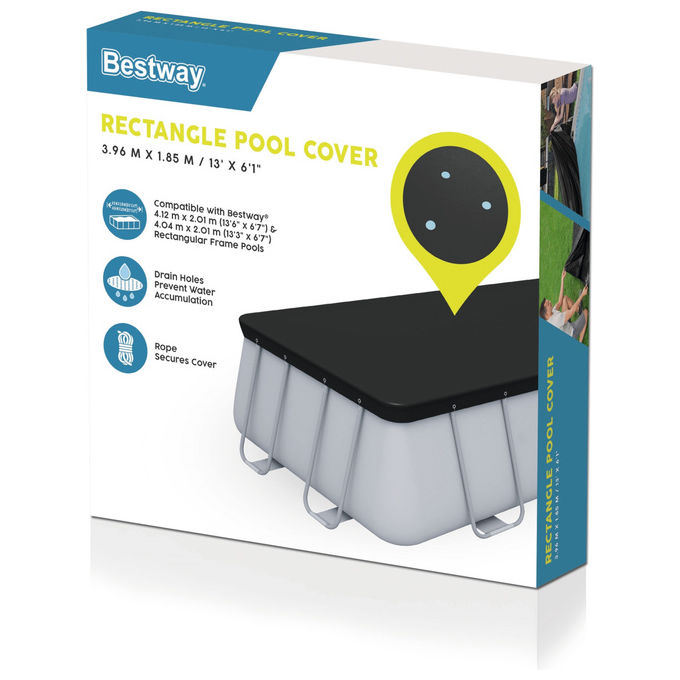 Bestway Copertura di Sicurezza per Piscina Rettangolare 4.12m x 2.01m