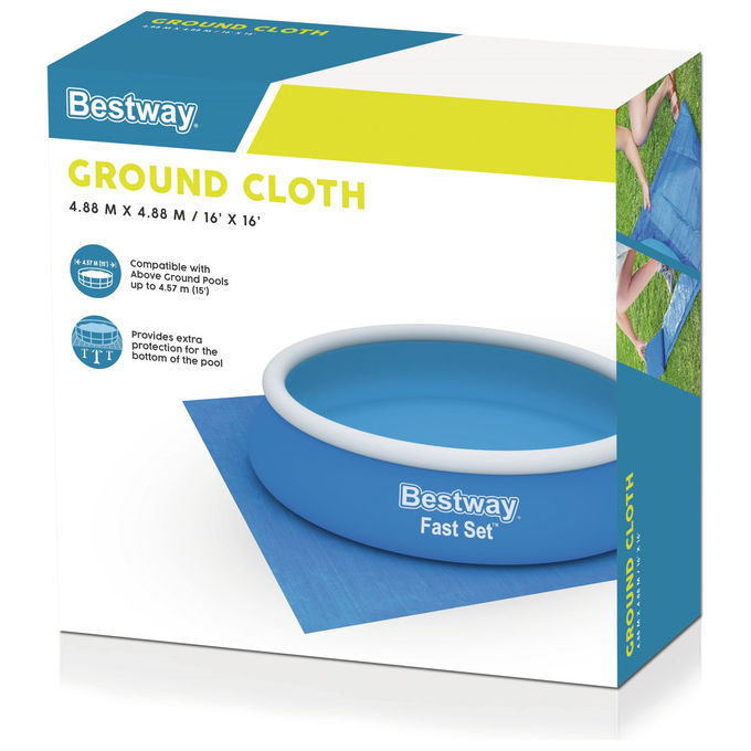 Bestway Telo per Pavimento Blu per Piscina Gonfiabile
