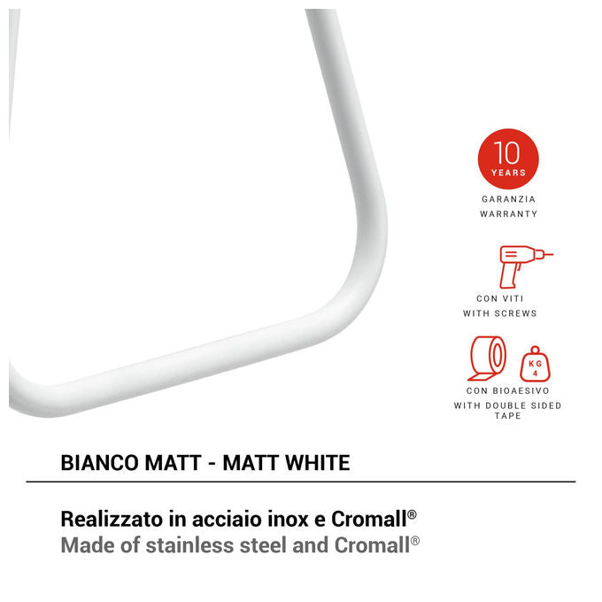 Gedy Portasalviette ad Anello Tonga Bianco Matt